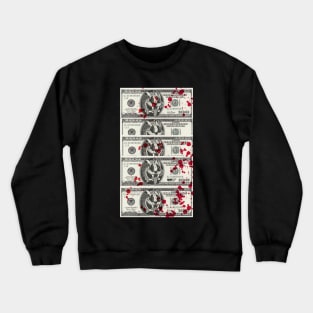 Licky Cat dollar bill print Crewneck Sweatshirt